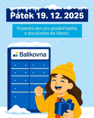 Poslední šance na dárky pod stromečkem! 🎄 ​Zítra je poslední den, kdy Balíkovna a PPL garantují doručení do Vánoc. Pokud...
